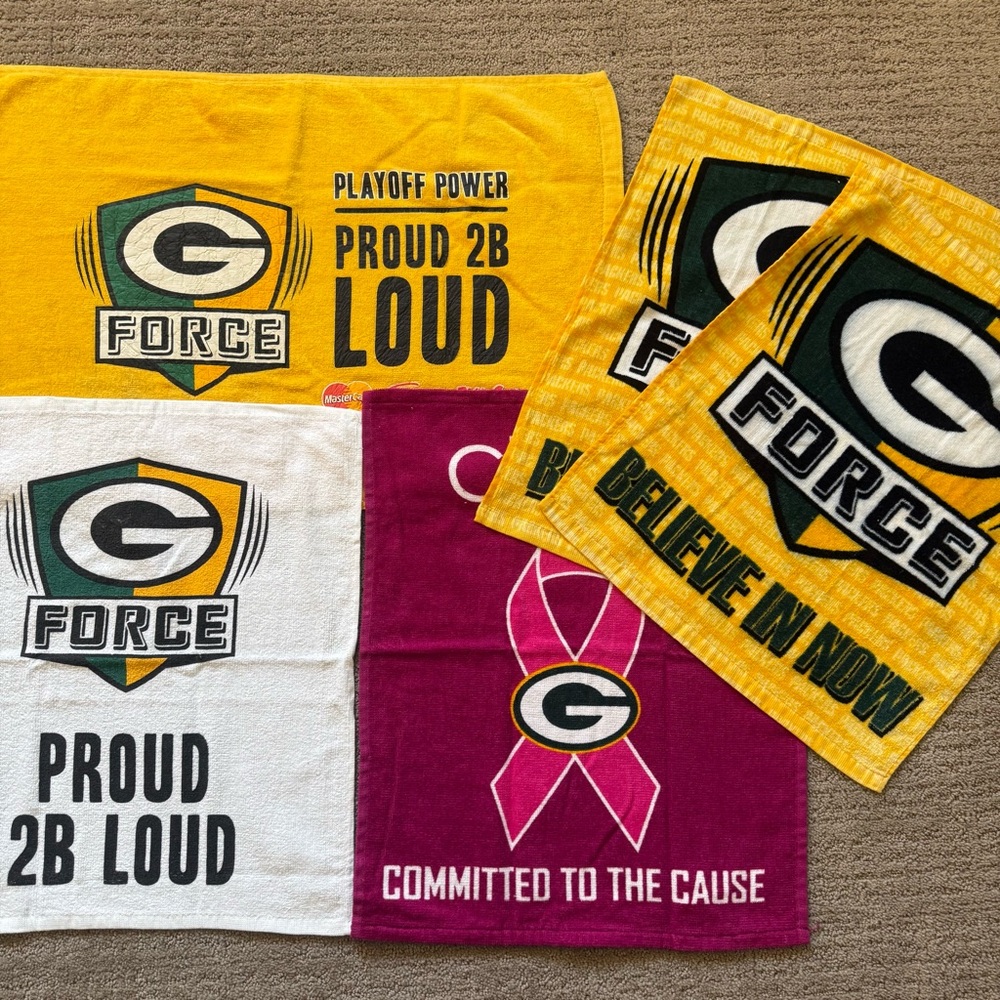 5 Green Bay Packer Rally Towels